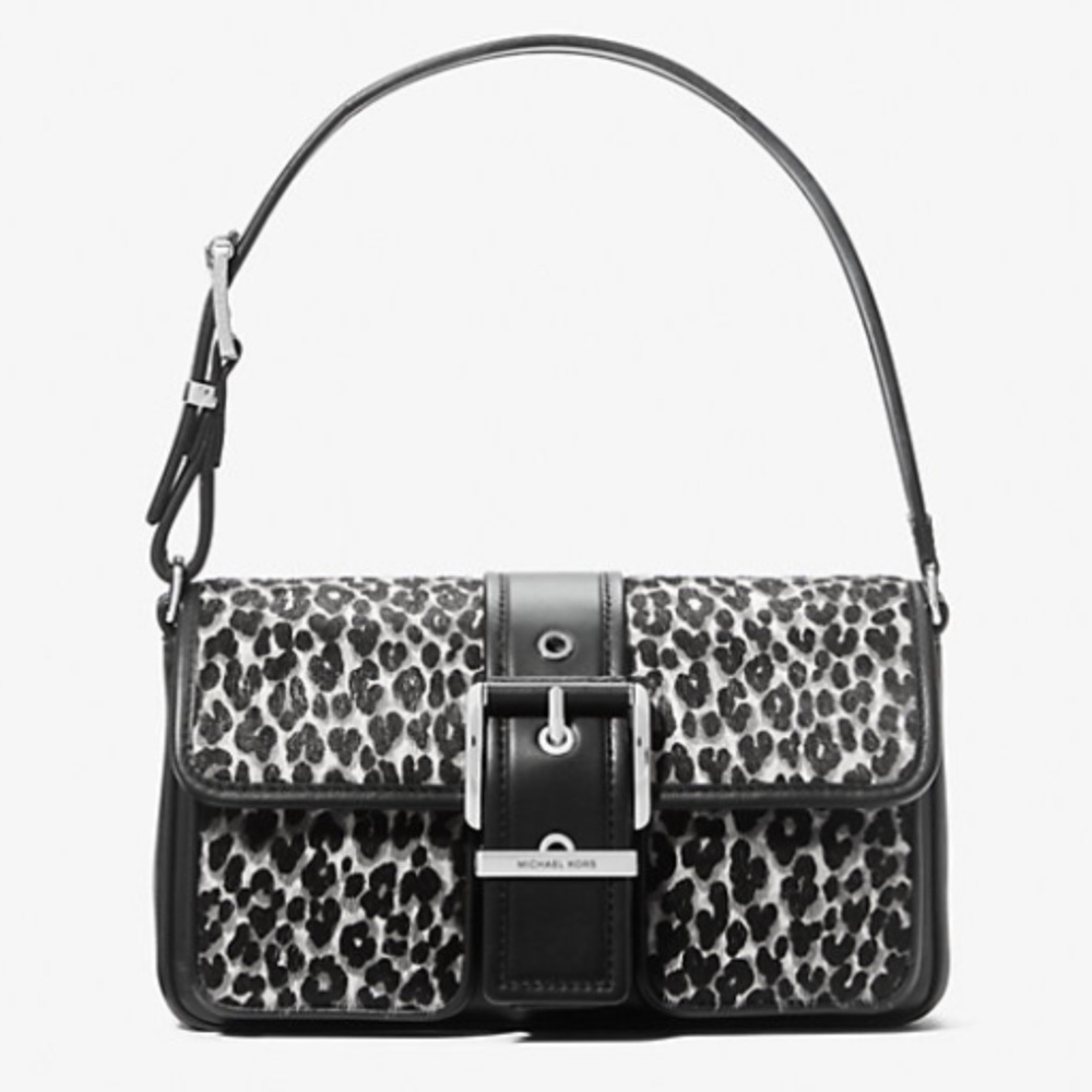 MK Colby Medium Leopard Print Calf Hair Shoulder Bag
